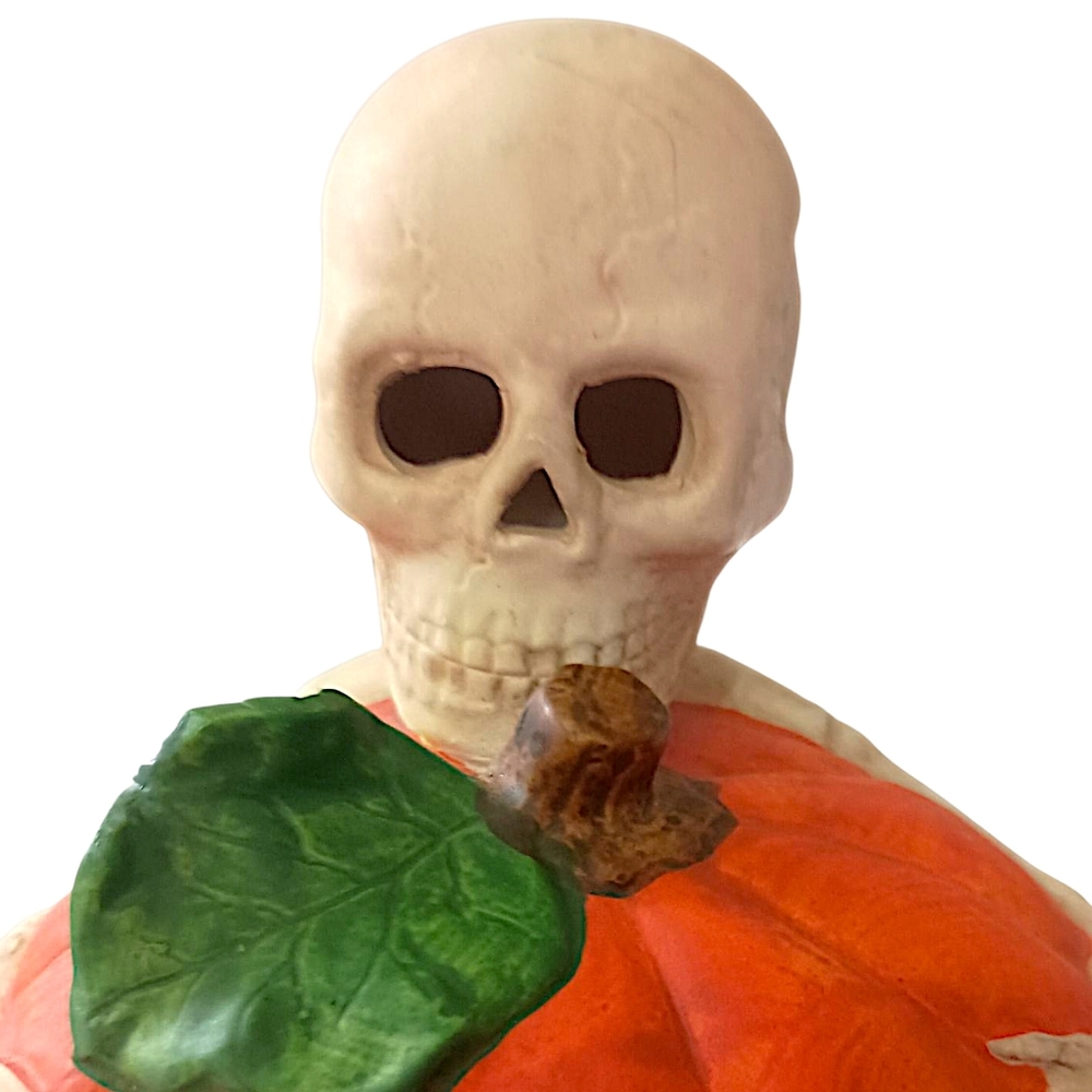 Vintage Halloween Figure Pumpkin Skeleton Light Up Ceramic 90s‎ Spooky Autumn - Picture 11 of 16